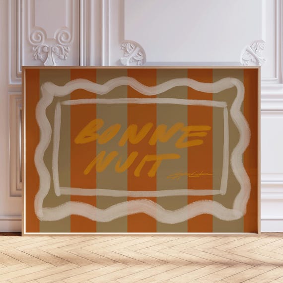 Bonne Nuit French Goodnight Art Print, Bedroom Decor