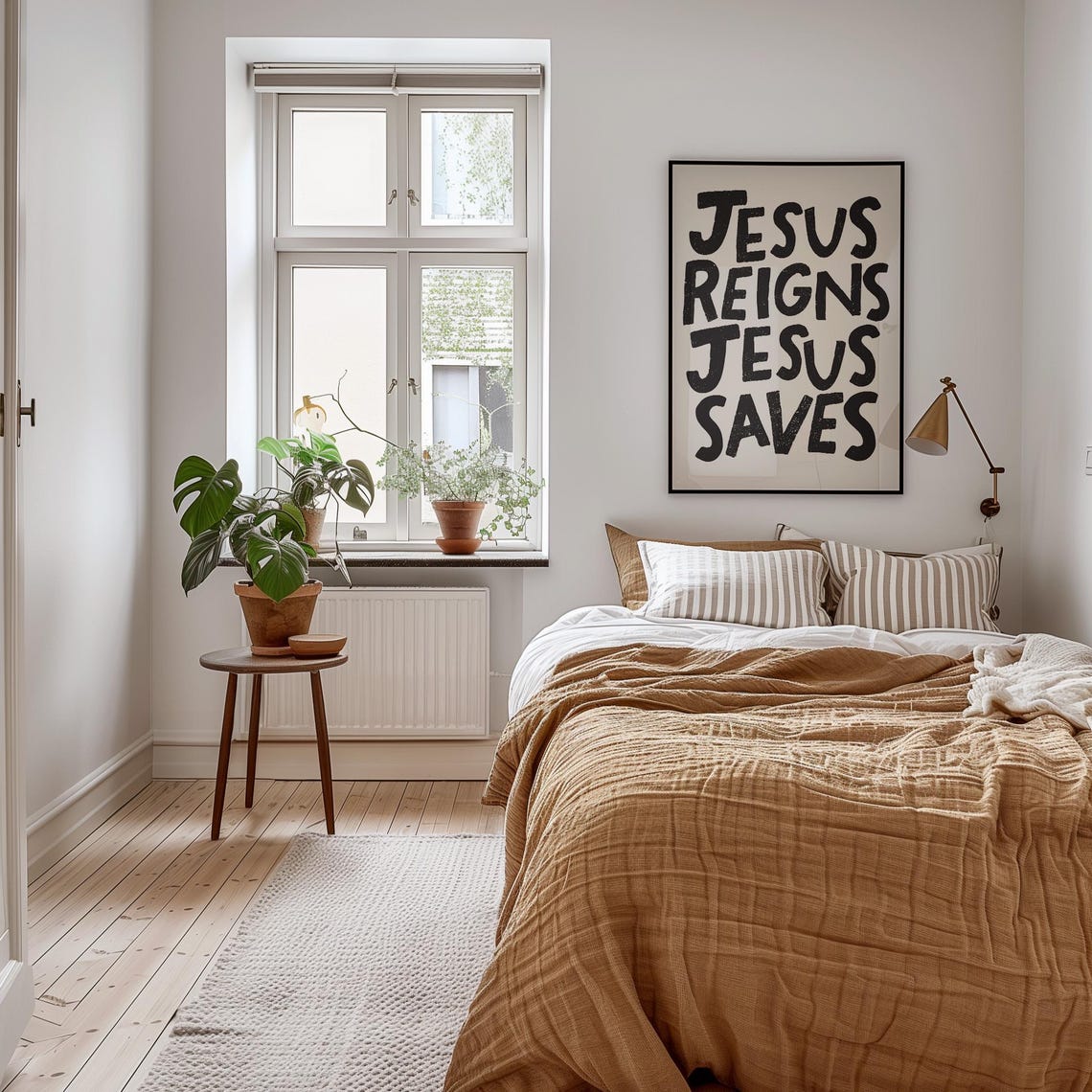 Jesus Reigns Jesus Saves Retro Black Christian Faith Poster Gift - Image 3