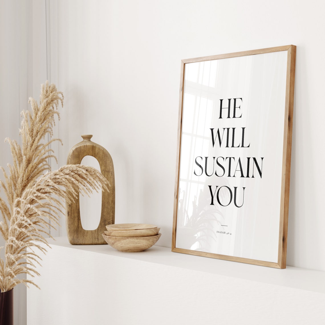 He Will Sustain You Isaiah 46 4 Minimalist Comforting Scripture Poster - Image 2