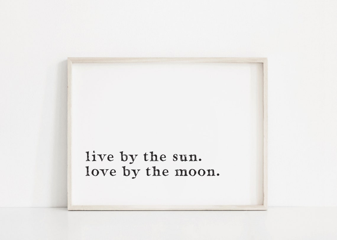 Live By The Sun Love By The Moon Simple Minimalist Quote Wall Art - Image 2