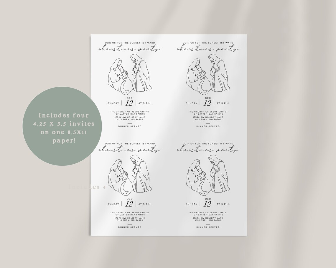LDS Ward Christmas Party Invite Poster Print - Image 2