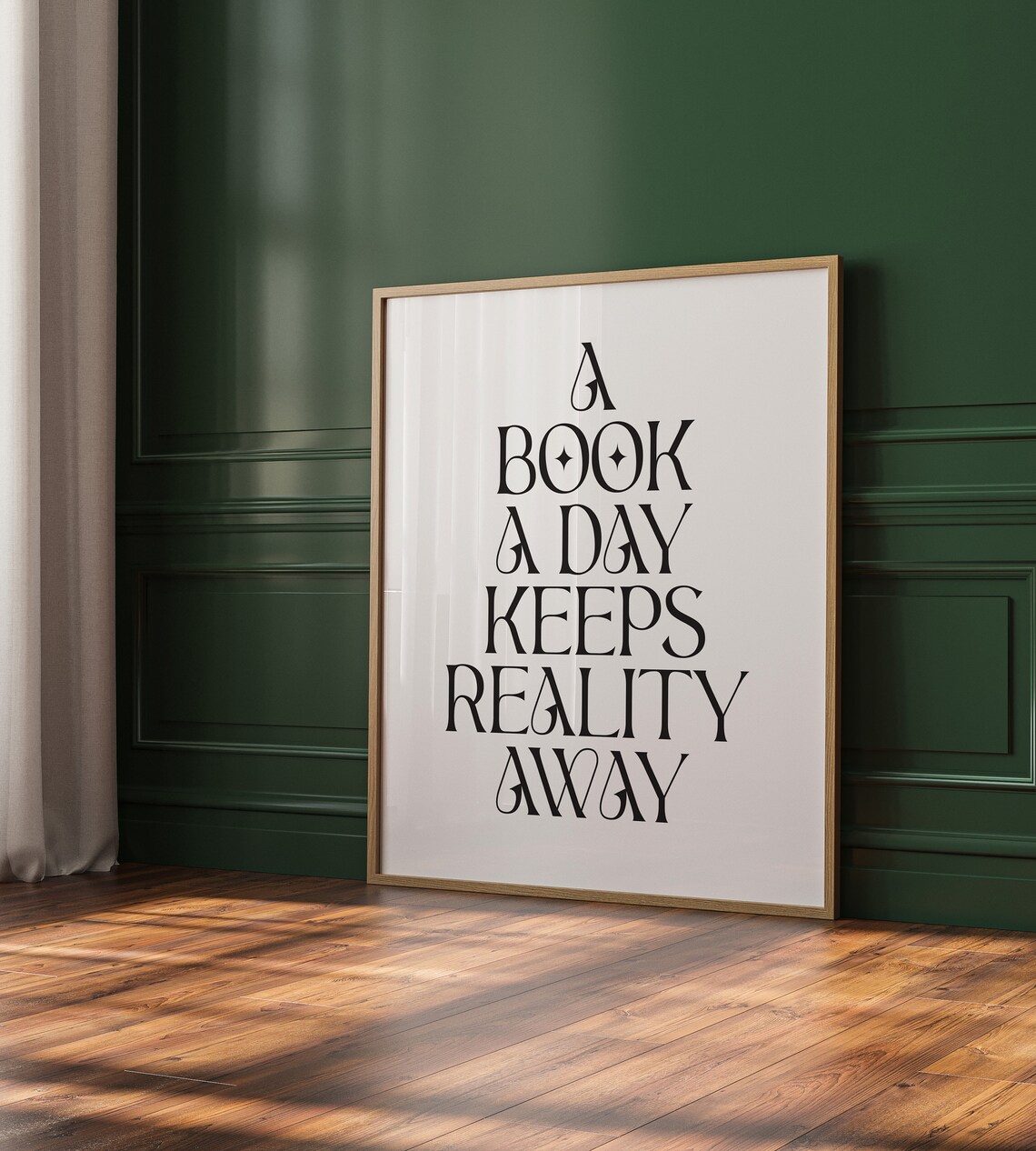 A Book A Day Keeps Reality Away Quote Print - Image 2