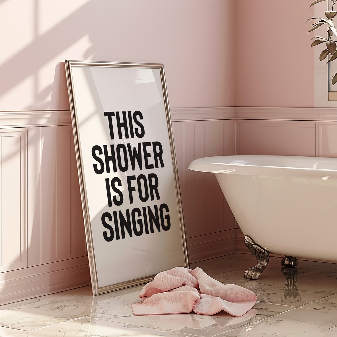 This Shower Is For Singing Bathroom Quote Print - Image 2