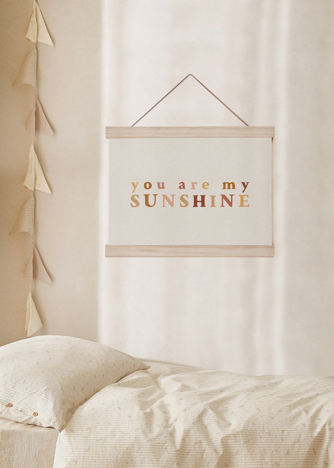 You Are My Sunshine Warm Earth Tone Nursery Lettering Quote Poster - Image 2