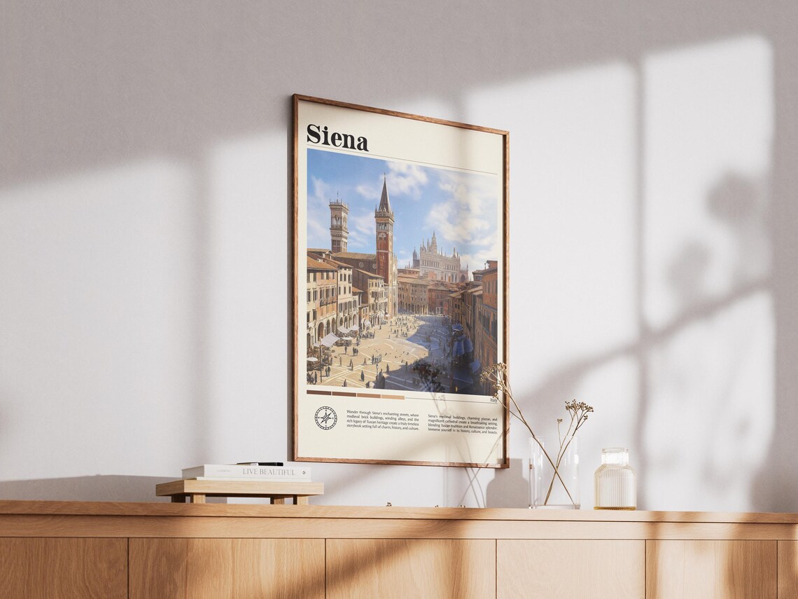Siena Italy Piazza del Campo Medieval Square Tower Travel Poster - Image 3
