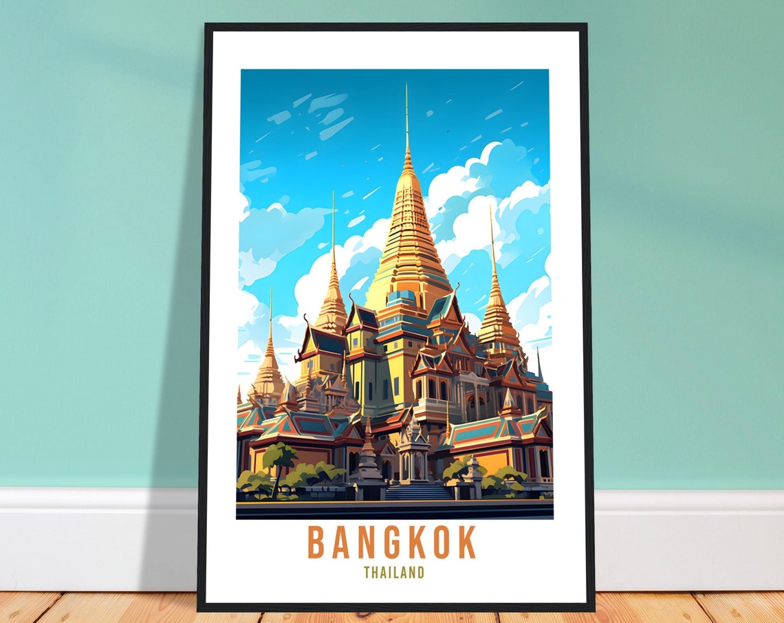 Bangkok Travel Print Wall Art Bangkok Wall Hanging Home Decor Bangkok Gift Art Lovers Wall Art Thailand Travel Print Gift Thai Travel Art