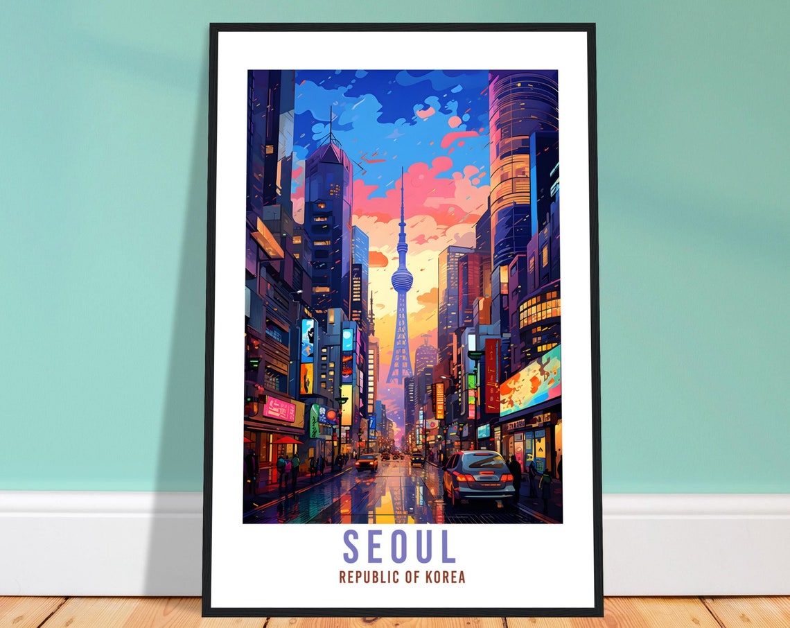 Seoul Travel Poster Seoul Wall Hanging South Korea Artwork Travel Print Wall Art Seoul Asia Home Decor Seoul South Korea Gift Travel Art
