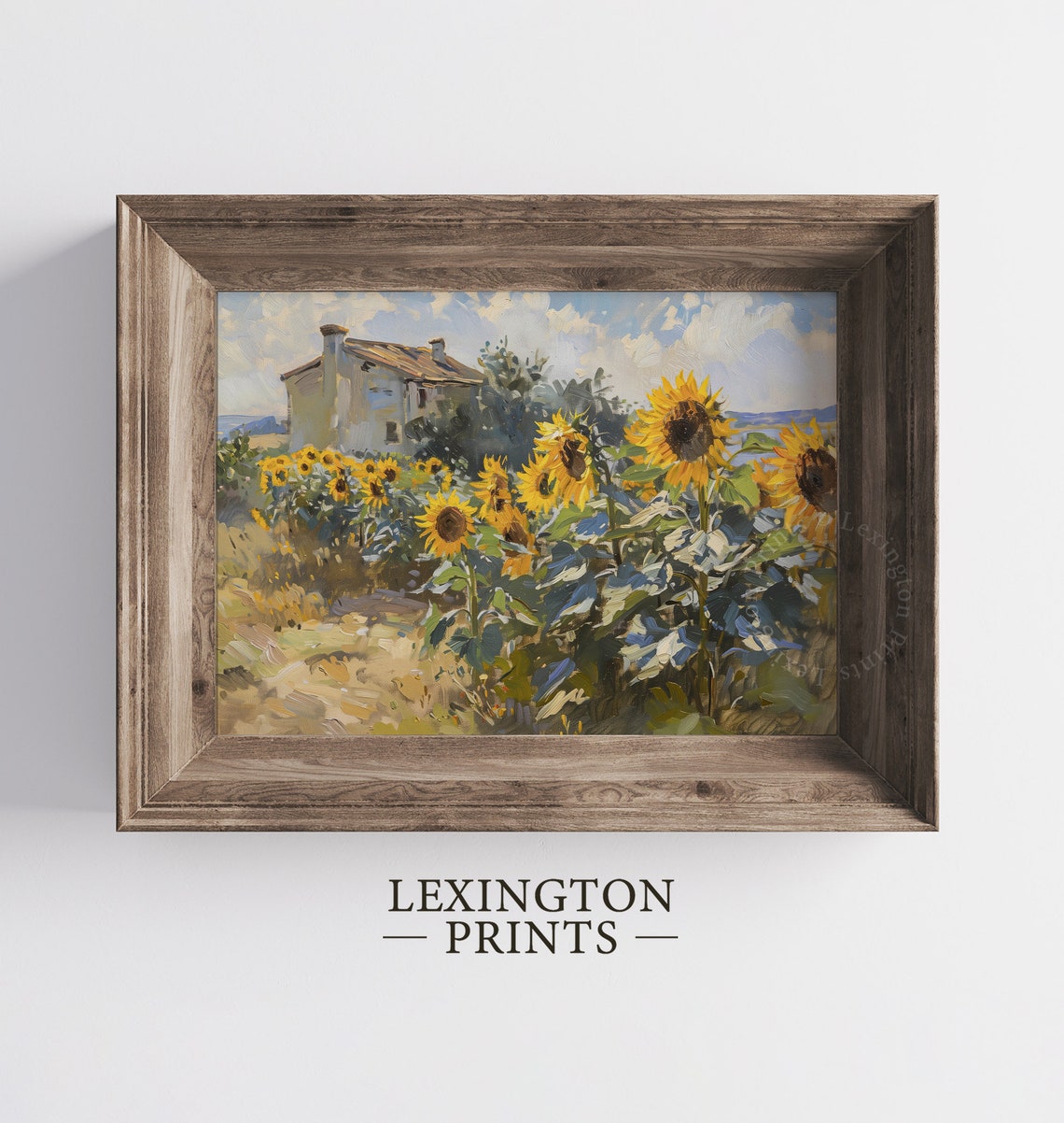 Sunflower Field by Rustic Farmhouse Impressionist Summer Garden Poster - Image 4