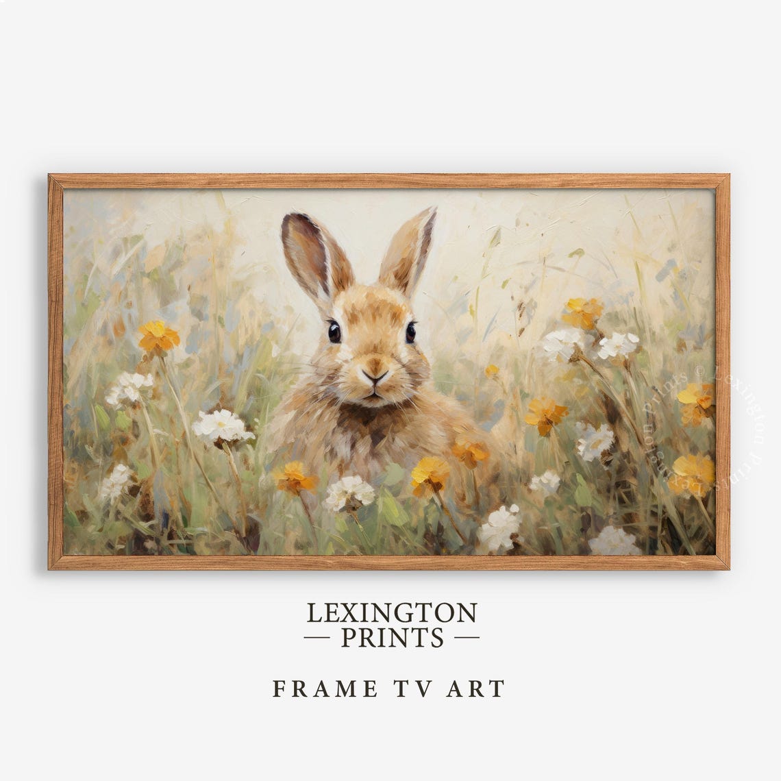 Bunny Rabbit in Spring Wildflower Field Cute Easter Decor Poster - Image 6