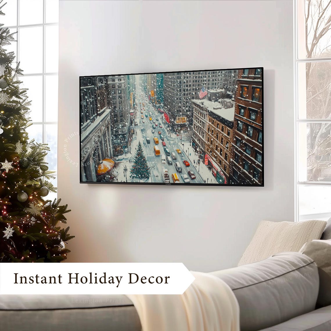 Christmas New York City Winter Frame Tv Art Vintage City Tv Art Winter Tv Art Christmas Tv Art Seasonal Decor Holiday Tv Art City Art 963 - Image 4