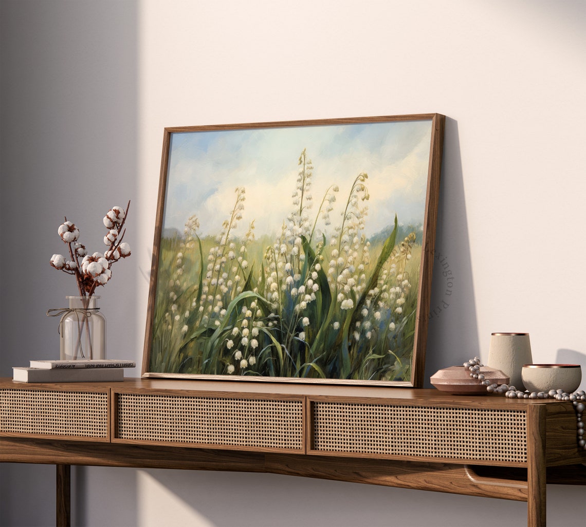 White Lily of the Valley Field Spring Meadow Fragrant Bloom Print - Image 6