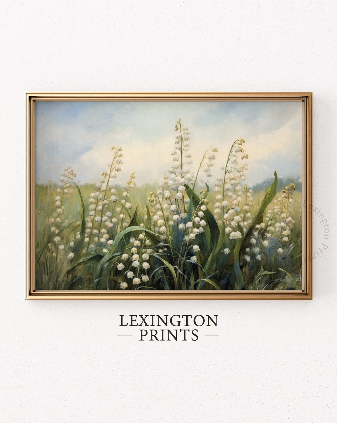 White Lily of the Valley Field Spring Meadow Fragrant Bloom Print - Image 5