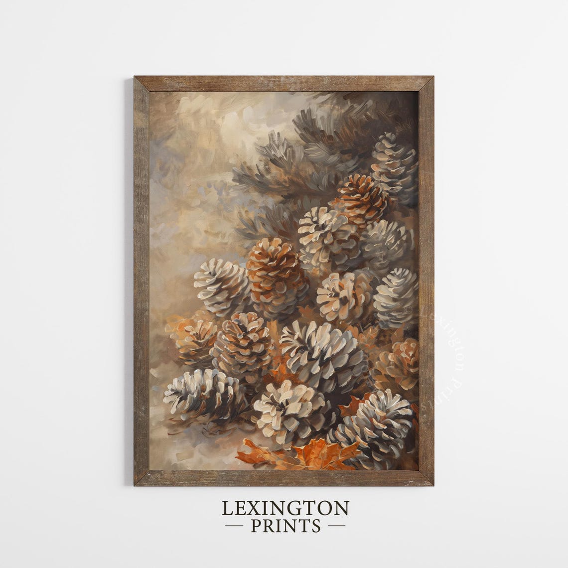 Pine Cones Cluster in Warm Neutral Tones Botanical Fall Poster - Image 6