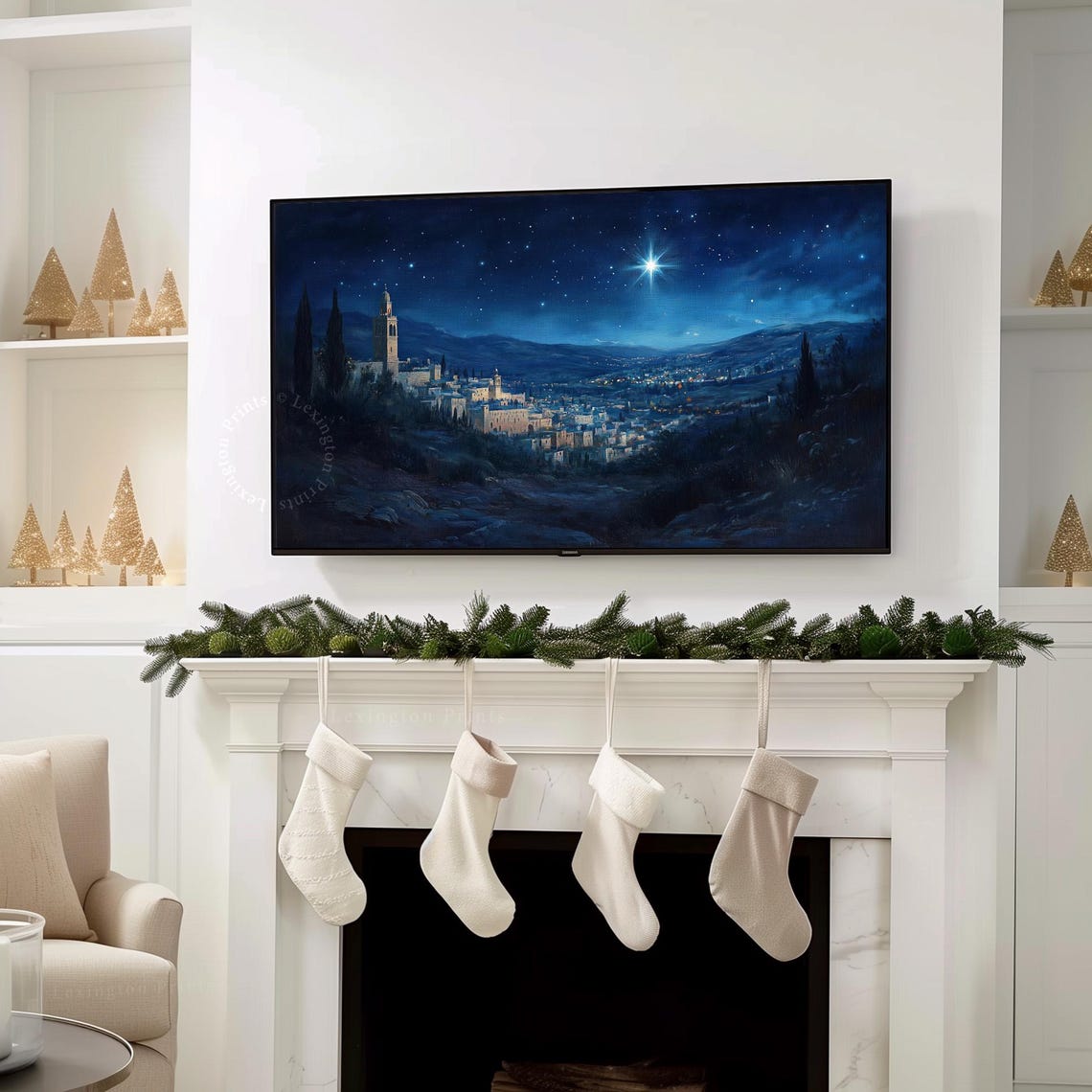 Christmas Star Of Bethlehem Tv Art Frame Tv Art Christmas Tv Art Christian Tv Art Biblical City Wall Art Oil Painting Tv Art 943 - Image 7