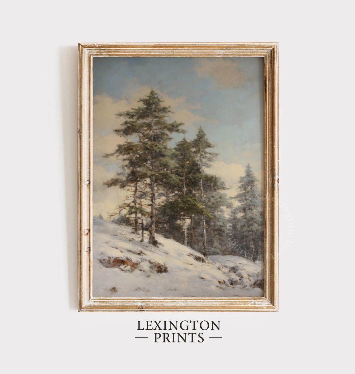 Vintage Winter Landscape Painting Vintage Christmas Wall Art Forest Wall Art Christmas Decor Moody Wall Art Nature Wall Art Seasonal Art 232 - Image 5