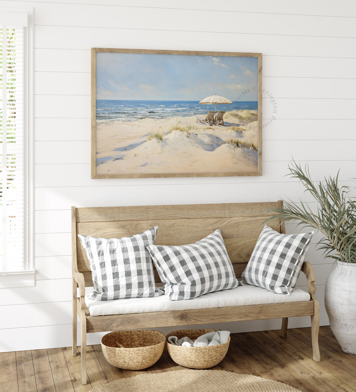 Beach Umbrella and Chairs on Sand Dunes Vintage Summer Ocean Poster - Image 8