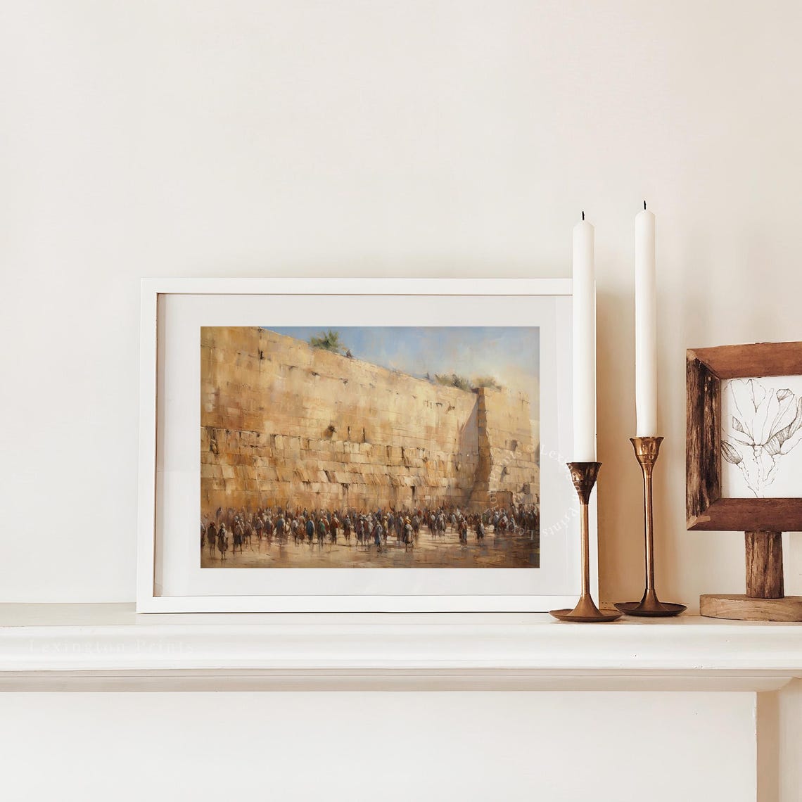 Vintage Jewish Wall Art Western Wall Art Jewish Print Oil Painting Israel Print Religious Art Judaica Art Jewish Gift 378 - Image 3