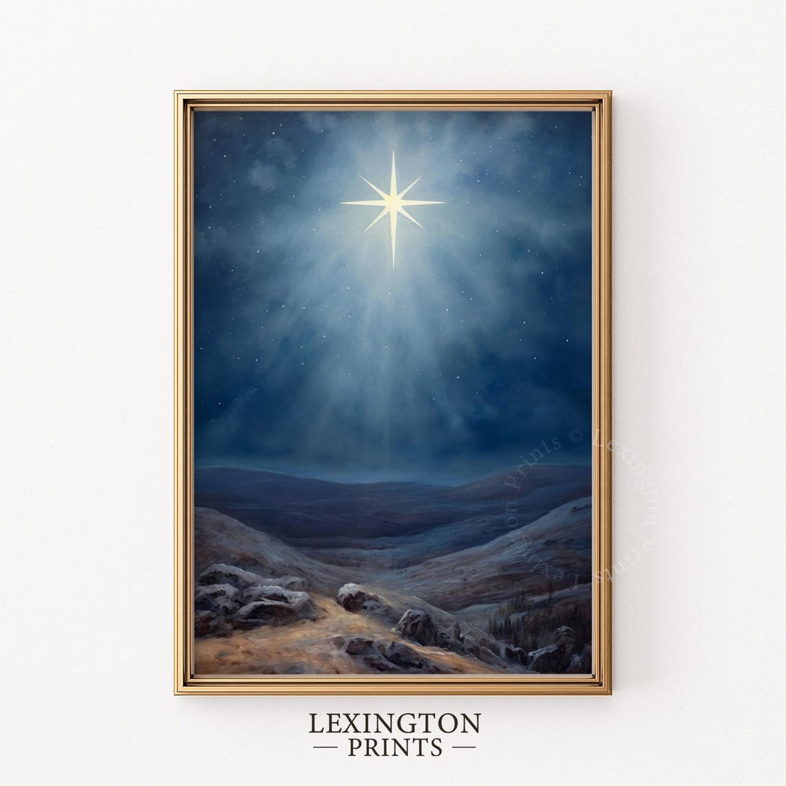 Christmas Star Christian Wall Art Christian Cross Art Christmas Wall Art Christmas Oil Painting Print Christian Jesus Art Nativity Star 396 - Image 6