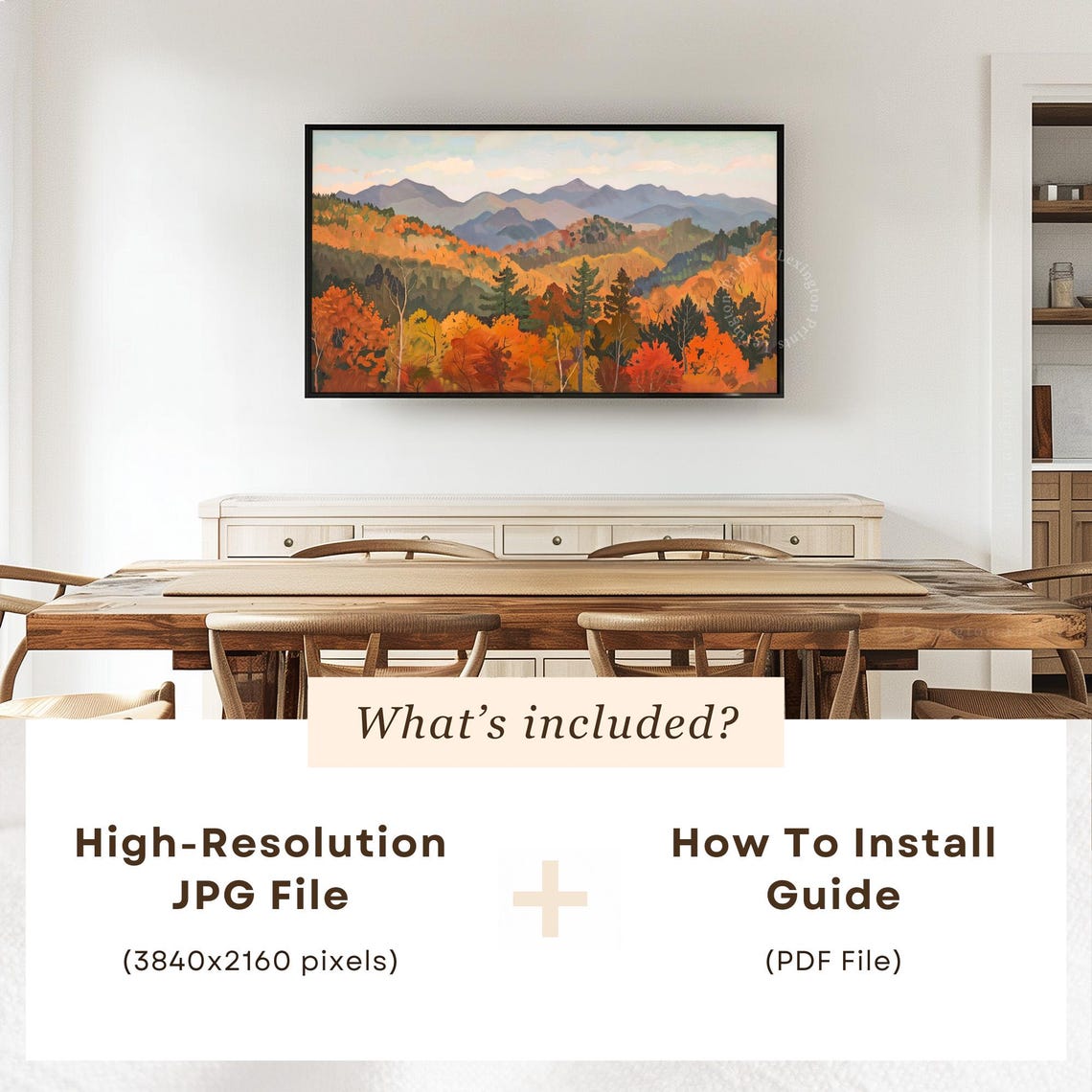 Autumn Mountain Valley Landscape Fall Foliage Painting Poster - Image 6