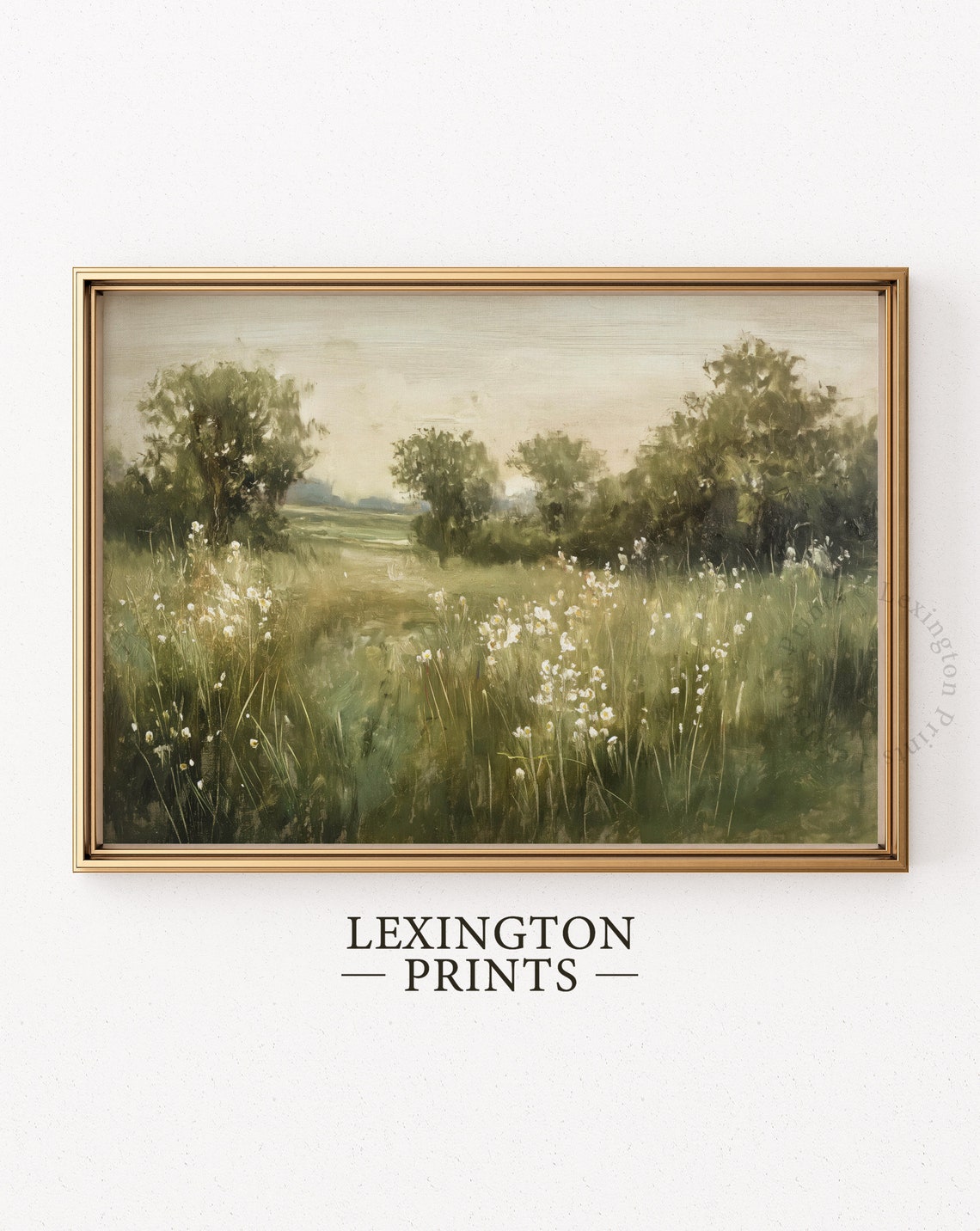 Summer Meadow Wildflowers Green Countryside Landscape Poster - Image 6