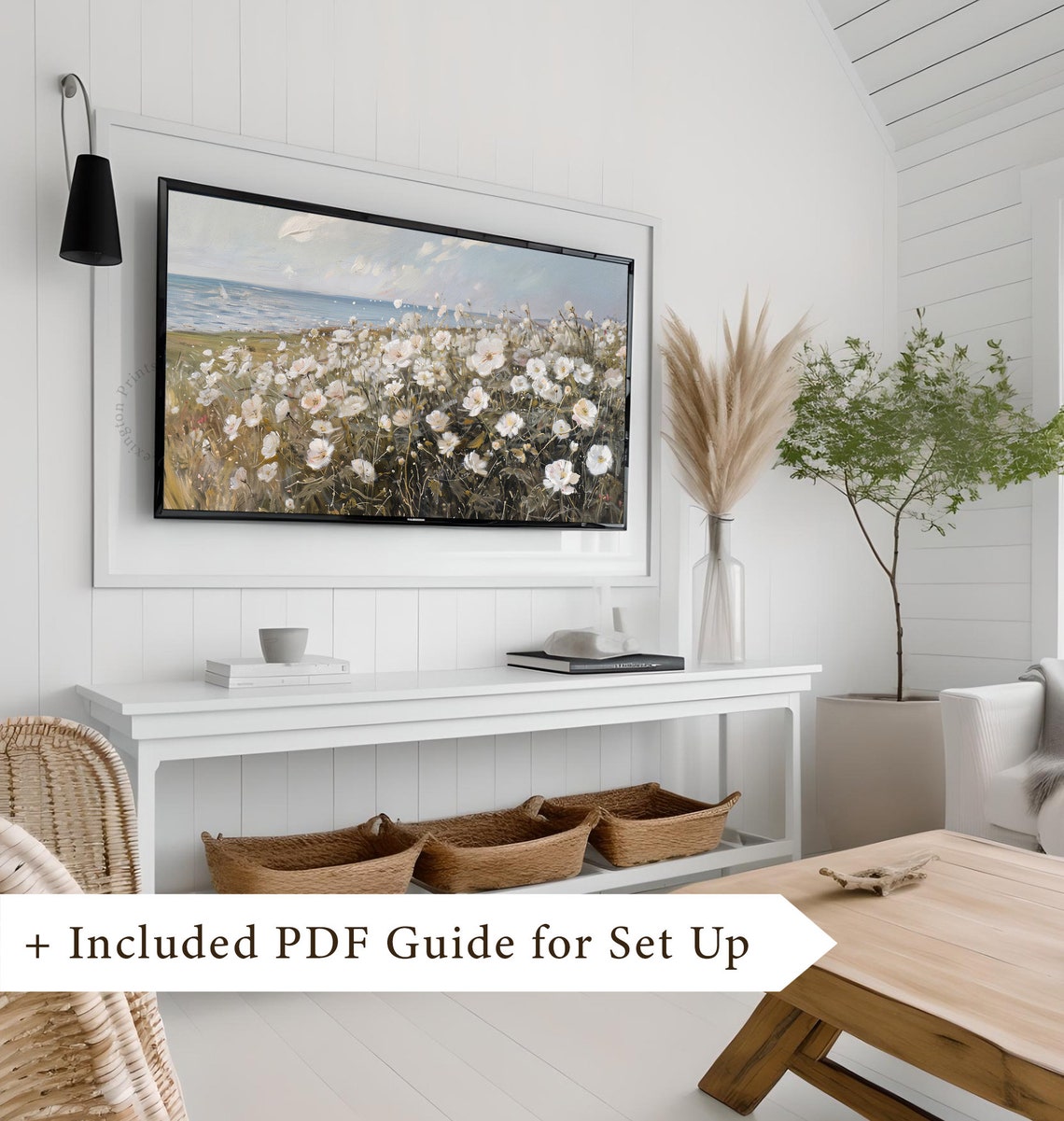 Coastal Wildflower Meadow Ocean Frame TV Art Landscape Poster - Image 8