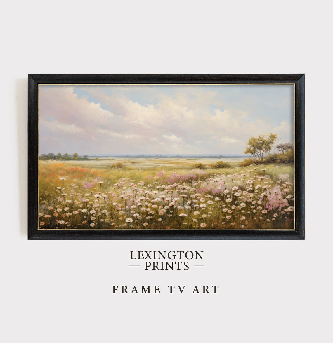 Wildflower Prairie Meadow Under Cloudy Sky Frame TV Style Poster - Image 4