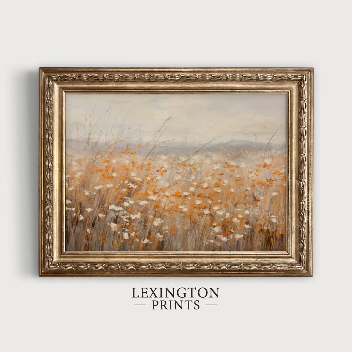 Fall Wildflower Field Warm Autumn Tones Rustic Landscape Poster - Image 6