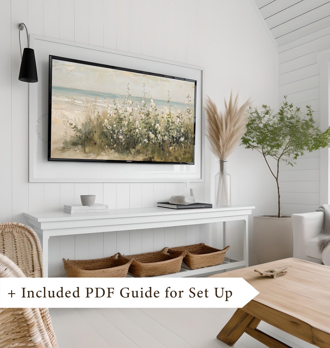 Beige Coastal Wildflower Tv Art Summer Tv Art Spring Tv Art Wildflower Art Vintage Beach Tv Art Floral Art Frame Tv Art Muted 702 - Image 8