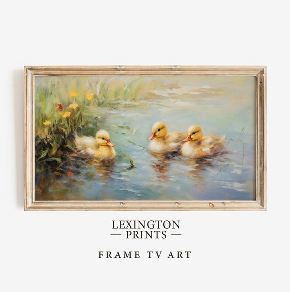 Cute Baby Duckling Spring Tv Art Easter Tv Art Spring Decor Vintage Farmhouse Tv Art Spring Tv Art Nursery Tv Art Frame Tv Art 631