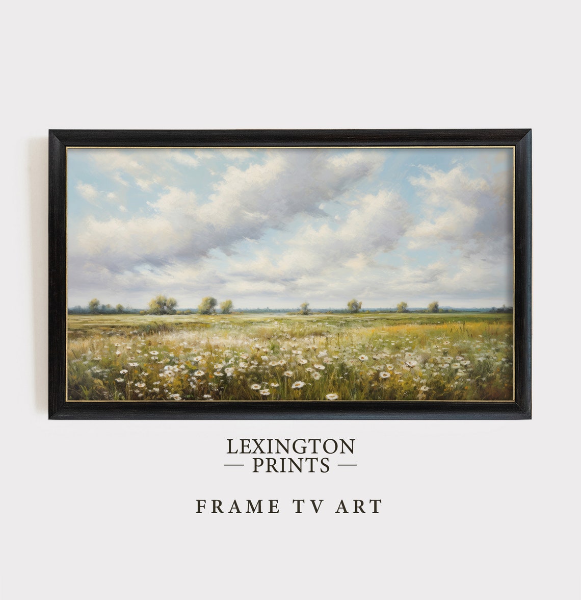 Spring Wildflower Field Under Blue Sky Blooming Frame TV Art Poster - Image 4