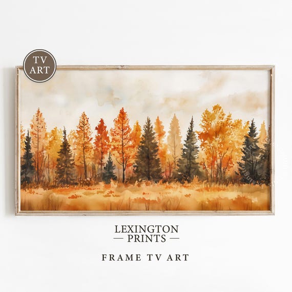 Fall Forest Watercolor Tv Art Frame Tv Art Fall Forest Wall Art Moody Watercolor Tv Art Fall Tv Art Autumn Tv Art Farmhouse 893