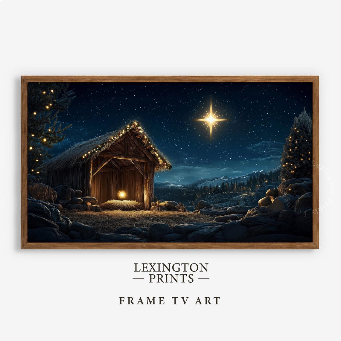 Nativity Star Christmas Tv Art Frame Tv Art Winter Holiday Decor Christmas Star Tv Art Christian Tv Art Nativity Painting Art 954 - Image 5
