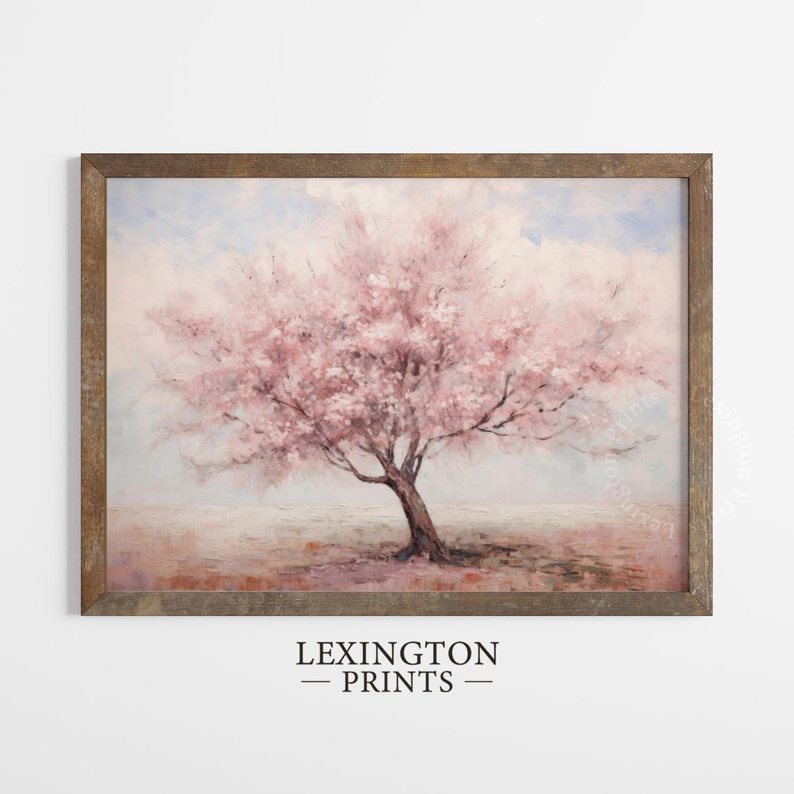 Pink Cherry Blossom Tree Watercolor Spring Landscape Bedroom Poster - Image 5
