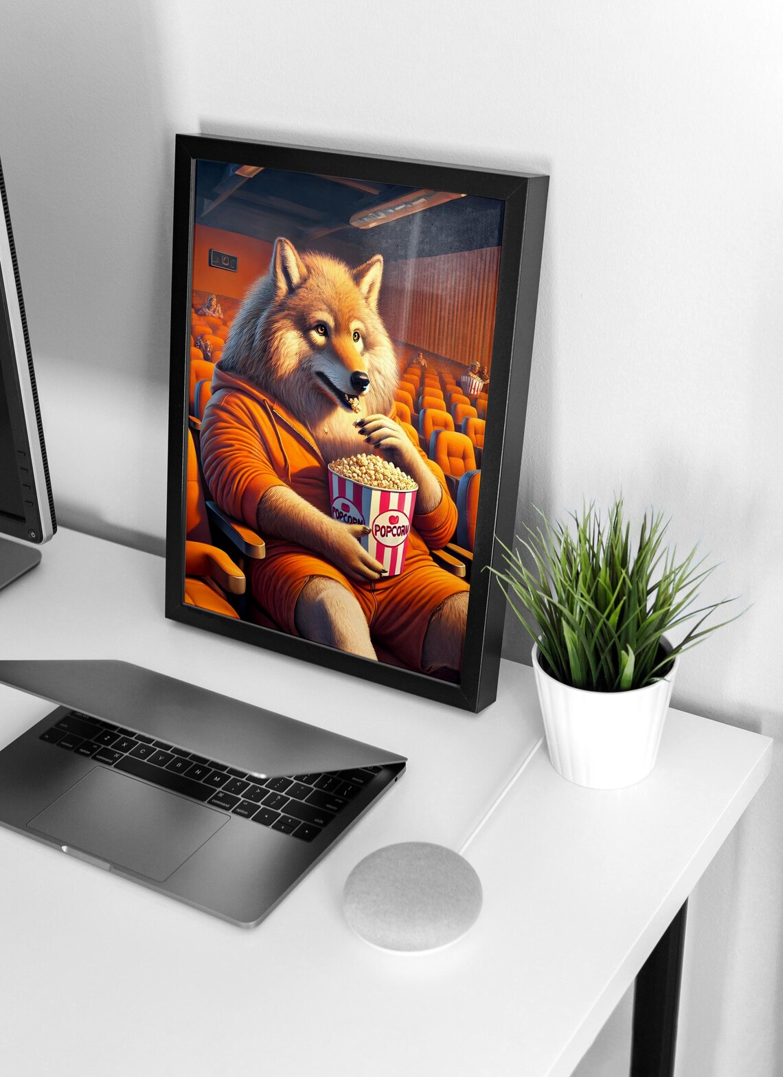 Wolf Eat Popcorn Animal Life Poster - Image 4