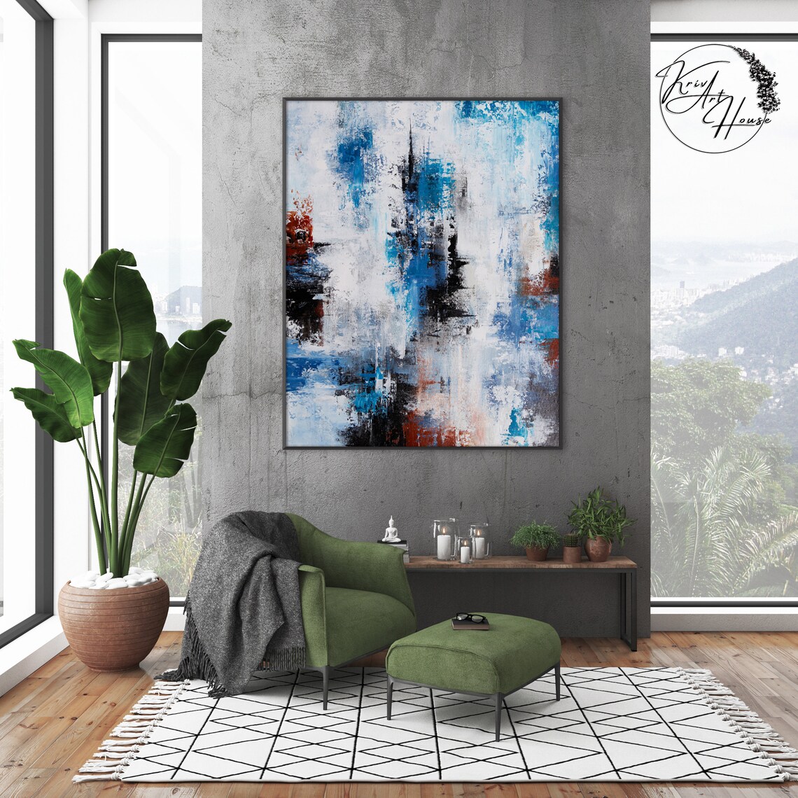 Colorful Abstract Acrylic Art Print, Maximalist - Image 2