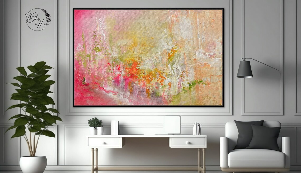 Modern Abstract Painting, Palette Knife Art Print - Image 2