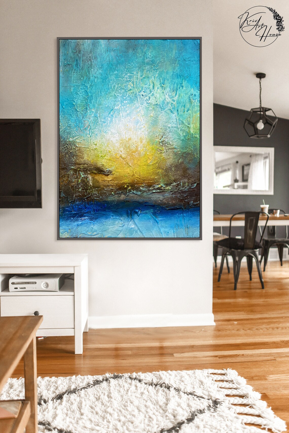 Sunset In Sea Abstract Art Print, Coastal Decor - Image 2
