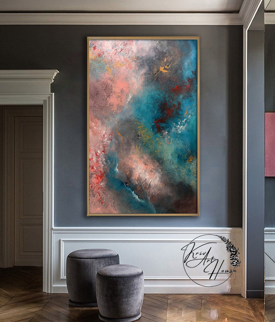 Abstract Oil Painting, Oversize Wall Art Print - Image 2