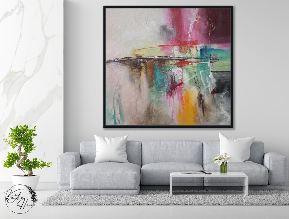 Abstract Painting in Purple, Office Decor Art Print - Image 2