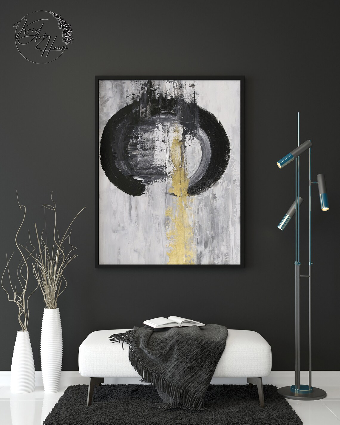 Black-Owned Abstract Painting, Halloween Wall Art - Image 2