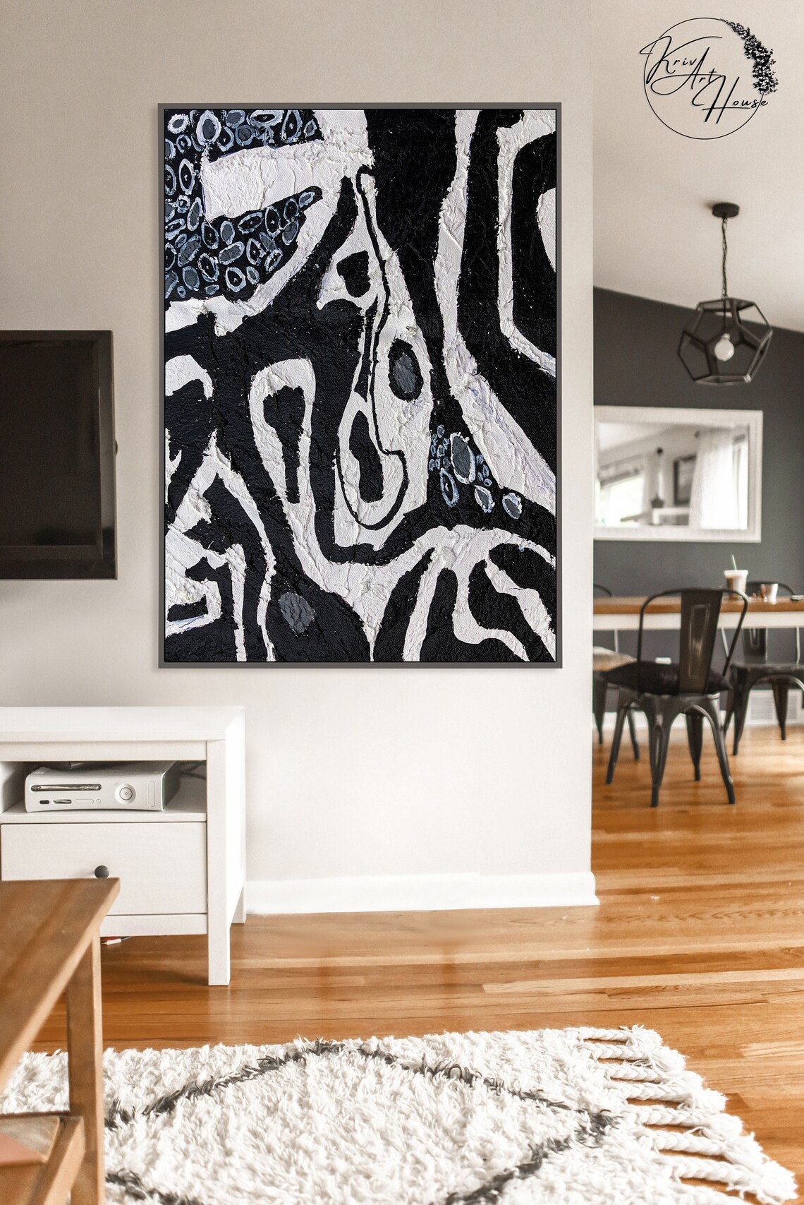 Minimalist Palette Knife Art Print, Large Abstract - Image 2