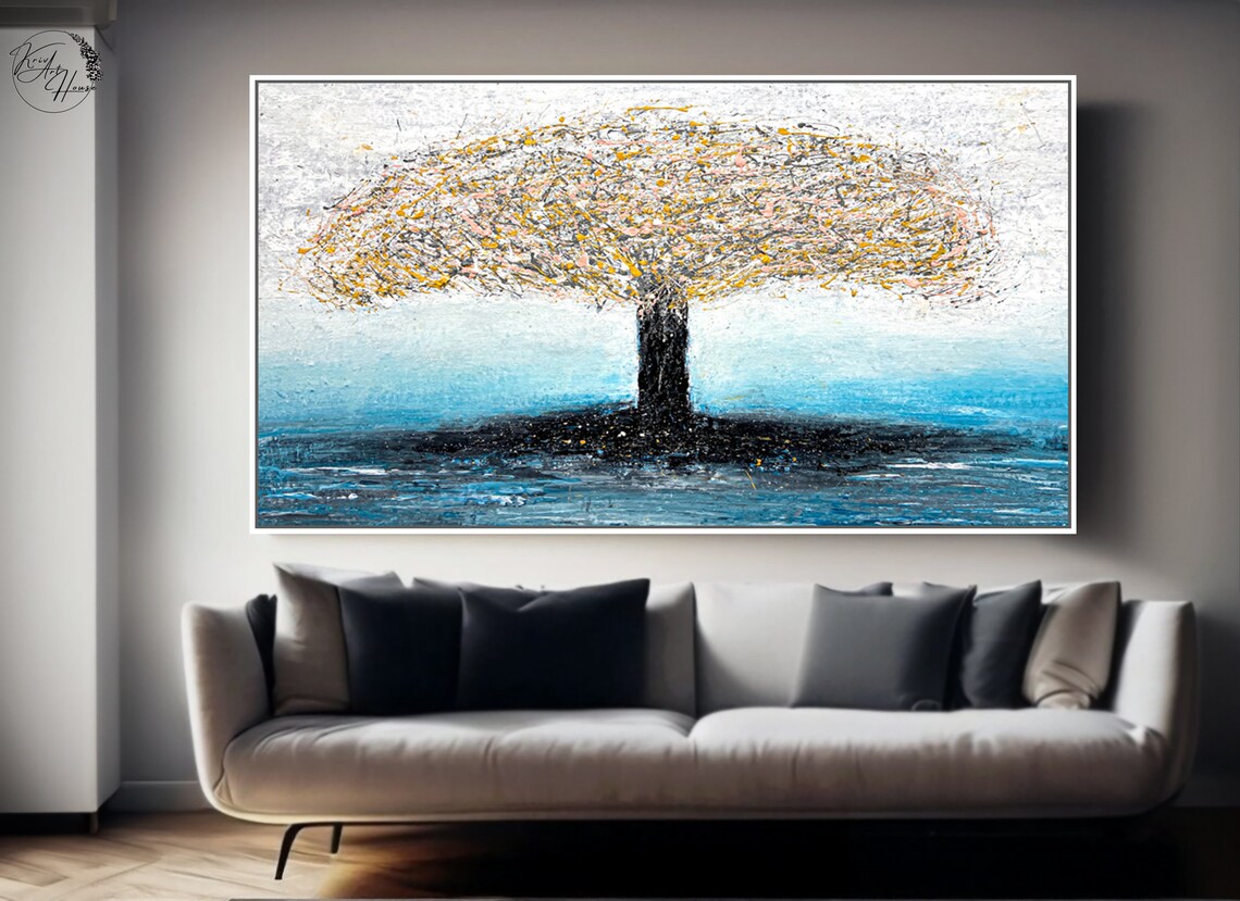 Original Tree Art On Wall Art Large Wall Decor Abstract Painting Oversized Tree Wall Art Textured Painting - Image 2