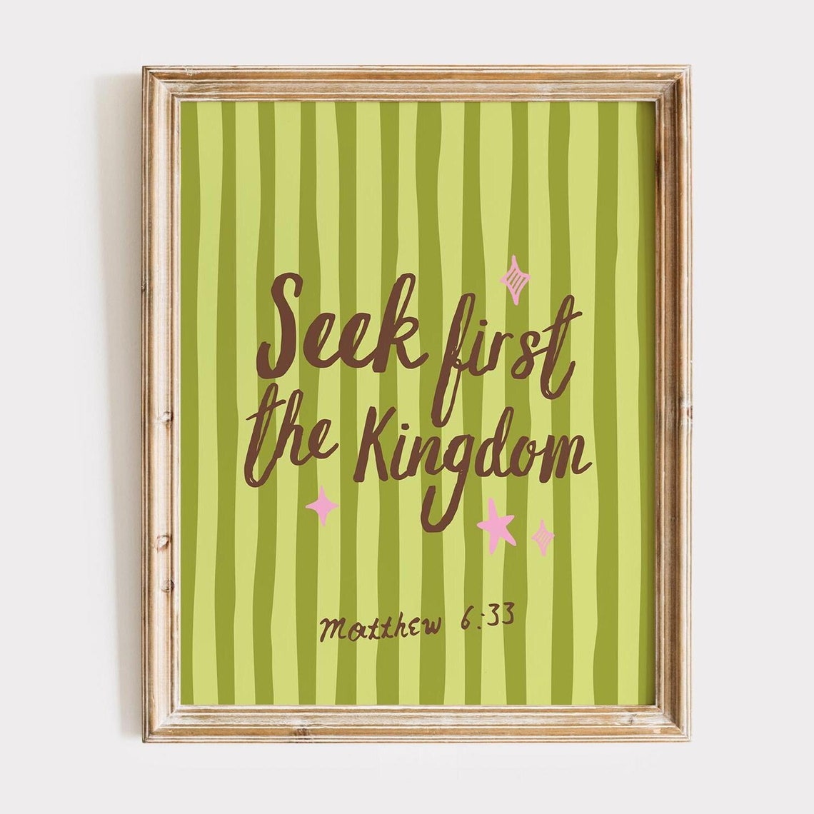 Seek First the Kingdom Matthew 6:33 Hand Lettered Verse Poster