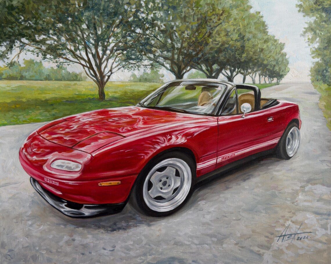 Personalized Car Portrait In Oil Custom Oil Painting Of Your Favorite Car Art By Artist - Image 3