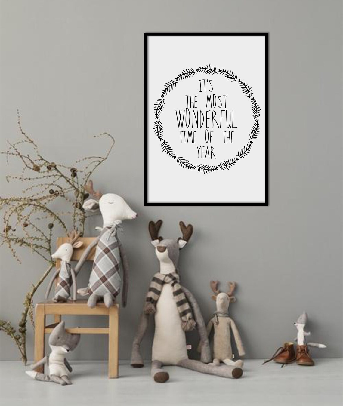 Its The Most Wonderful Time Of The Year Christmas Wreath Quote Poster - Image 3
