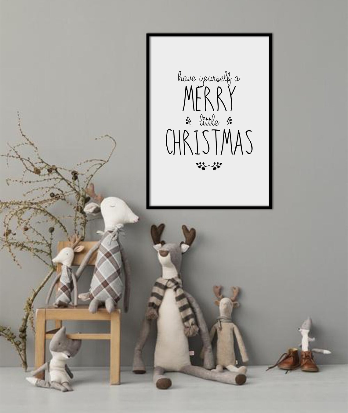 Have Yourself A Merry Little Christmas Typography Holiday Quote Poster - Image 3
