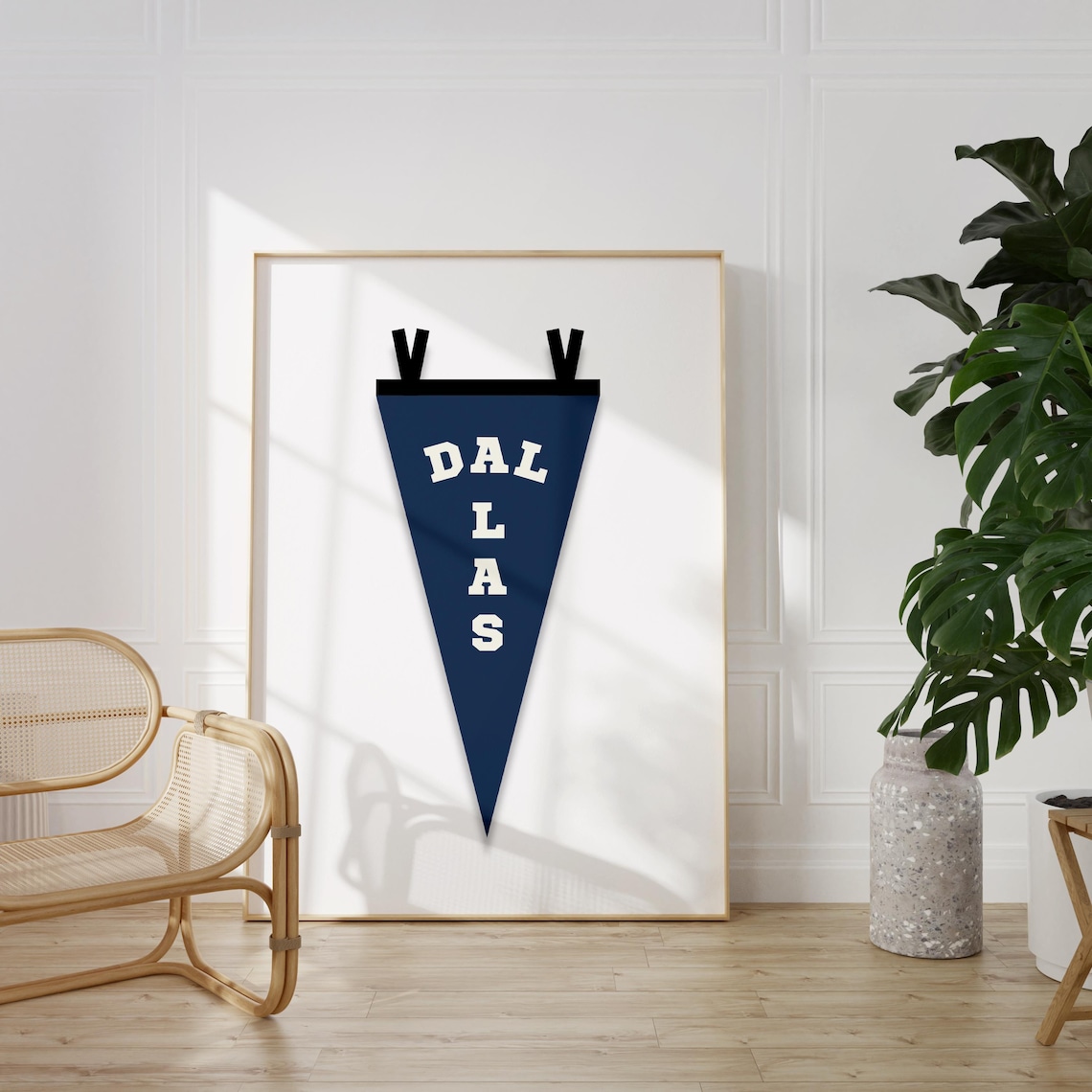Vintage Dallas Pennant, Texas Flag Wall Art Print