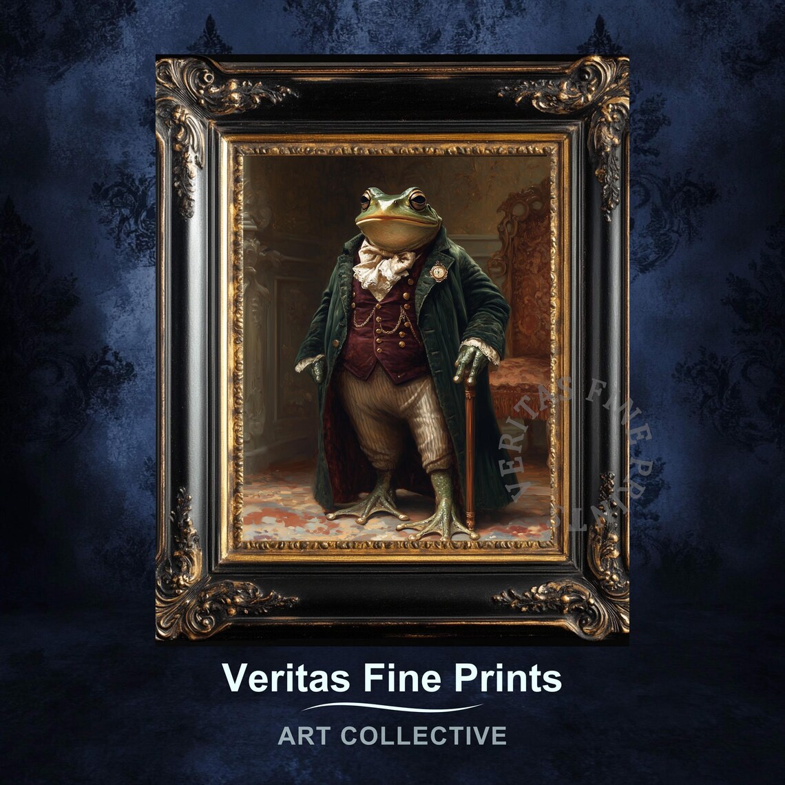 Dapper Frog Aristocrat, Victorian Animal Art Print