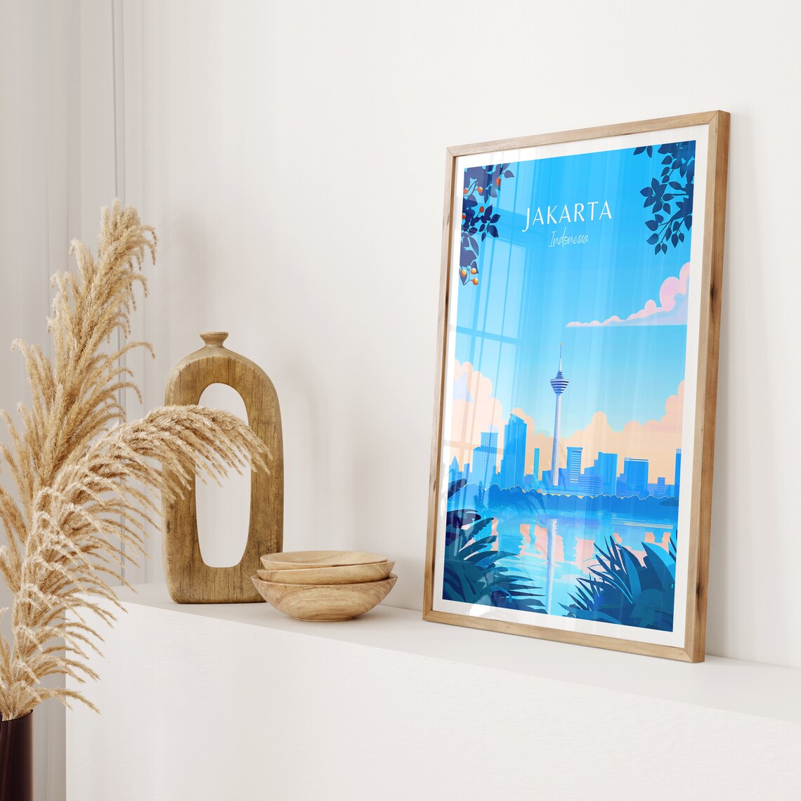 Modern Jakarta Indonesia City Skyline with Tall Tower Poster - Image 2