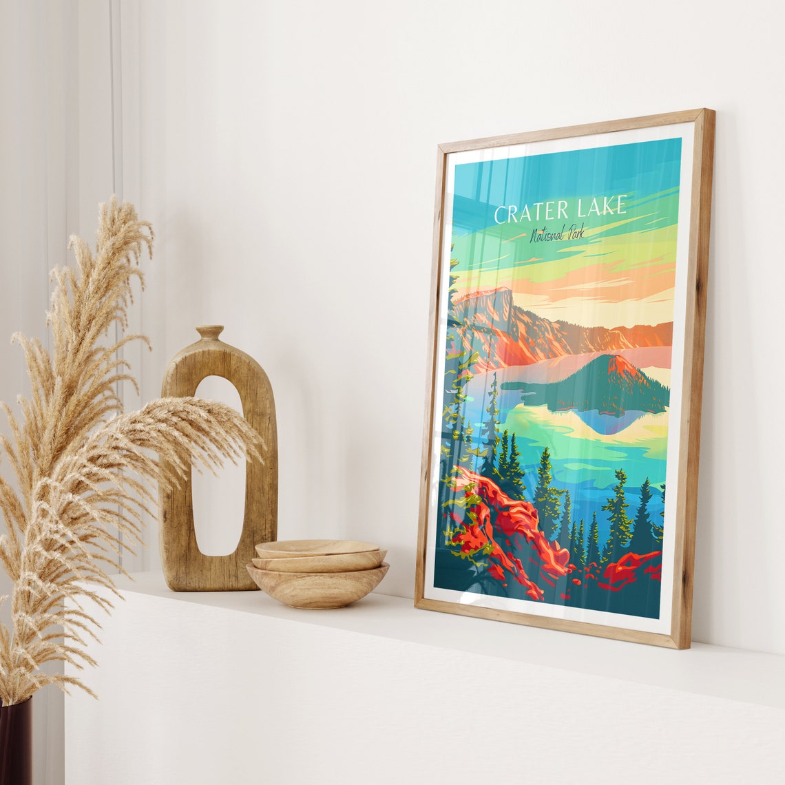 Crater Lake National Park Sunrise Caldera Vista Travel Poster - Image 2